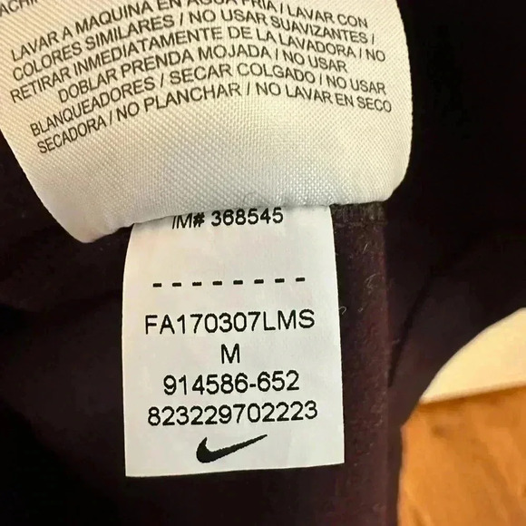 Nike Pro Warm Dri Fit Purple Quarter Zip Up Long Sleeve Shirt size Medium - Picture 6 of 9